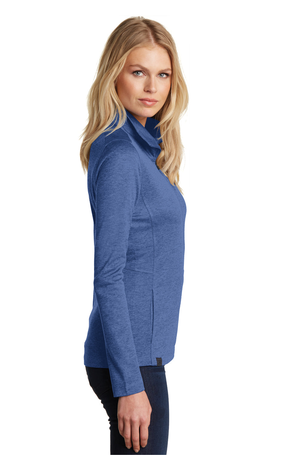 Ogio LOG203 Womens Pixel Moisture Wicking Full Zip Sweatshirt Blue Side