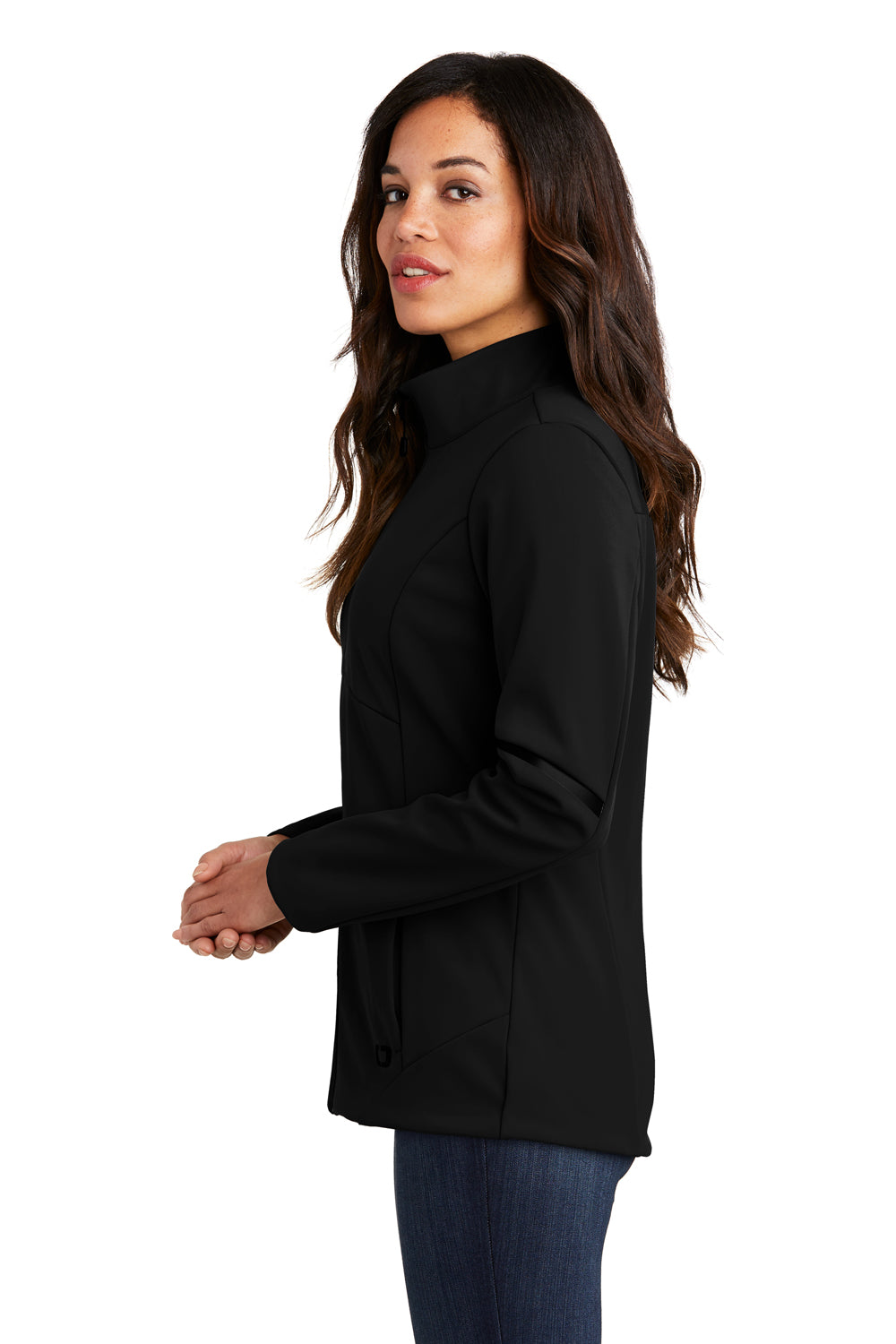 Ogio LOG725 Womens Exaction Wind & Water Resistant Full Zip Jacket Black Side