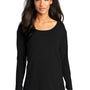 Ogio Womens Luuma Jersey Moisture Wicking Long Sleeve Wide Neck T-Shirt - Blacktop