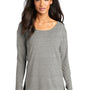 Ogio Womens Luuma Jersey Moisture Wicking Long Sleeve Wide Neck T-Shirt - Heather Petrol Grey