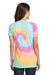 Port & Company LPC147V Womens Tie-Dye Short Sleeve V-Neck T-Shirt Pastel Rainbow Back