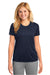 Port & Company LPC380 Womens Dry Zone Performance Moisture Wicking Short Sleeve Crewneck T-Shirt Navy Blue Front