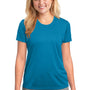 Port & Company Womens Dry Zone Performance Moisture Wicking Short Sleeve Crewneck T-Shirt - Neon Blue - Closeout