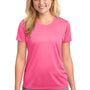 Port & Company Womens Dry Zone Performance Moisture Wicking Short Sleeve Crewneck T-Shirt - Neon Pink