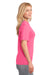 Port & Company LPC380 Womens Dry Zone Performance Moisture Wicking Short Sleeve Crewneck T-Shirt Neon Pink Side