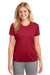 Port & Company LPC380 Womens Dry Zone Performance Moisture Wicking Short Sleeve Crewneck T-Shirt Red Front