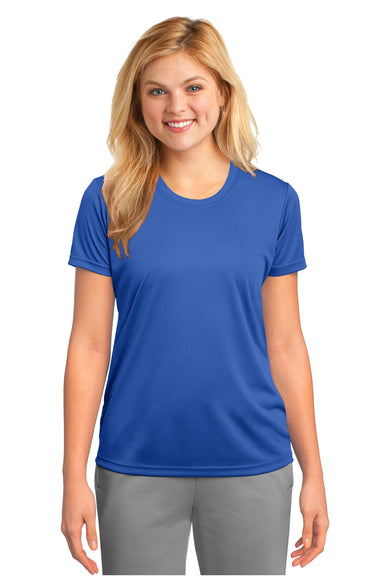 Port & Company LPC380 Womens Dry Zone Performance Moisture Wicking Short Sleeve Crewneck T-Shirt Royal Blue Front