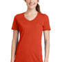 Port & Company Womens Dry Zone Performance Moisture Wicking Short Sleeve V-Neck T-Shirt - Orange - Closeout