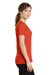 Port & Company LPC381V Womens Dry Zone Performance Moisture Wicking Short Sleeve V-Neck T-Shirt Orange Side