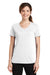 Port & Company LPC381V Womens Dry Zone Performance Moisture Wicking Short Sleeve V-Neck T-Shirt White Front