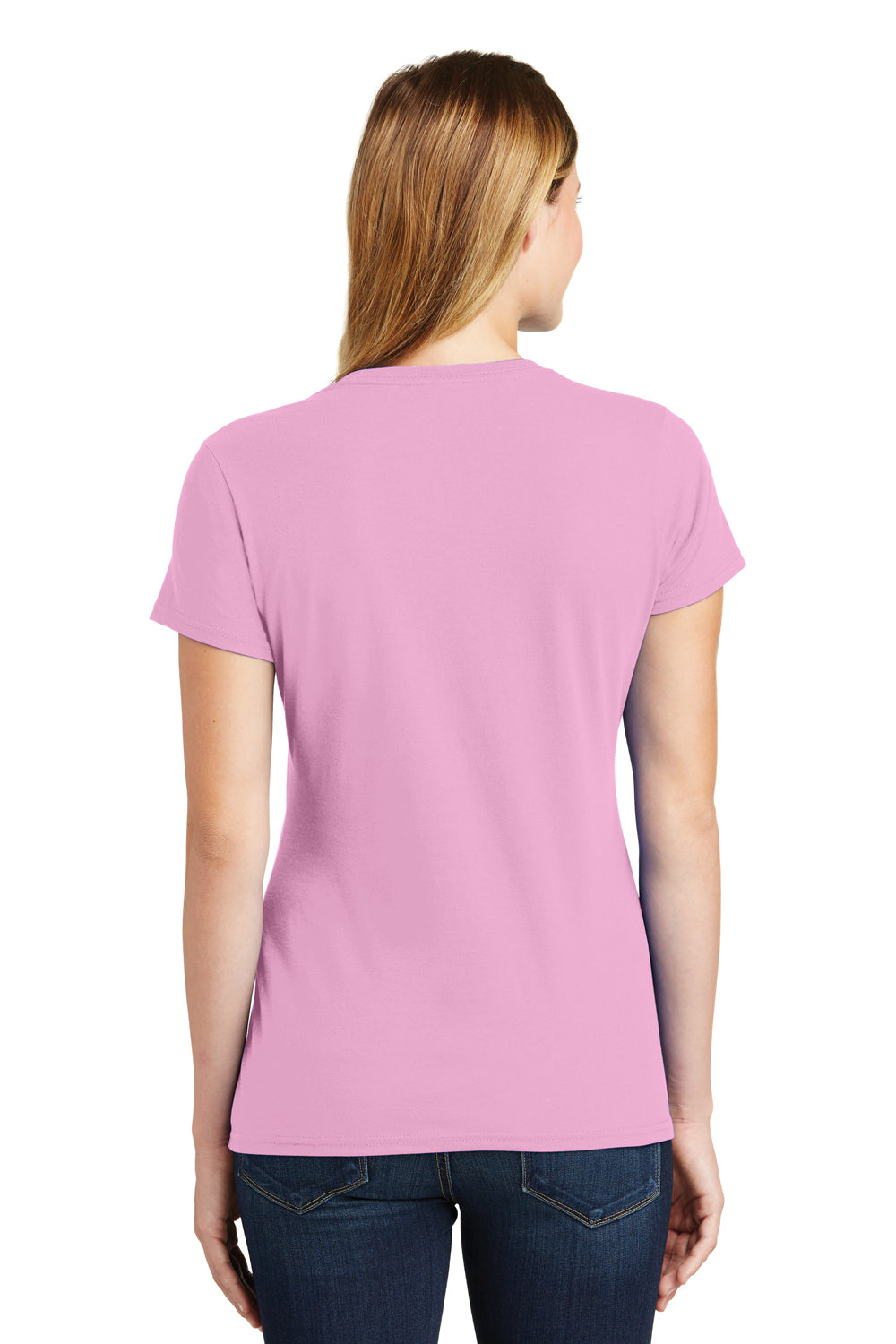 Port & Company LPC450 Womens Fan Favorite Short Sleeve Crewneck T-Shirt Candy Pink Back