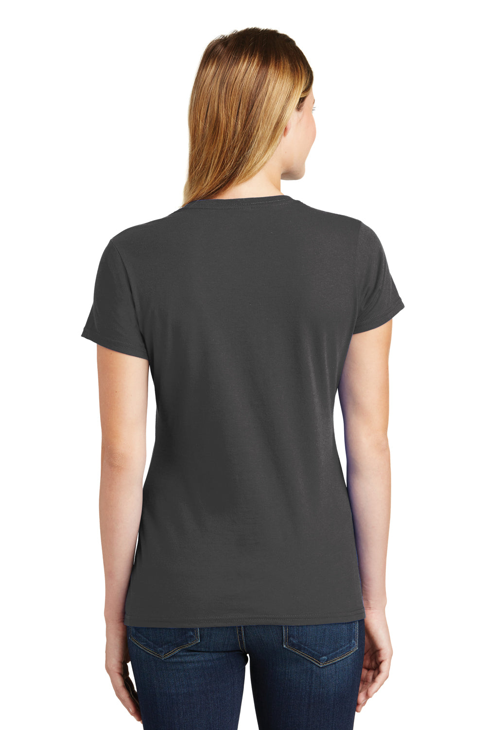 Port & Company LPC450 Womens Fan Favorite Short Sleeve Crewneck T-Shirt Charcoal Grey Back