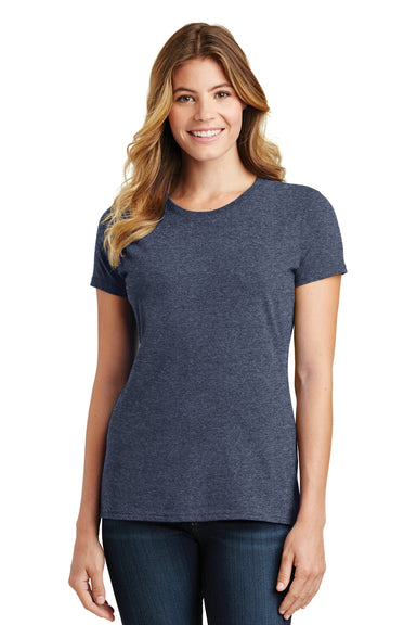 Port & Company LPC450 Womens Fan Favorite Short Sleeve Crewneck T-Shirt Heather Navy Blue Front