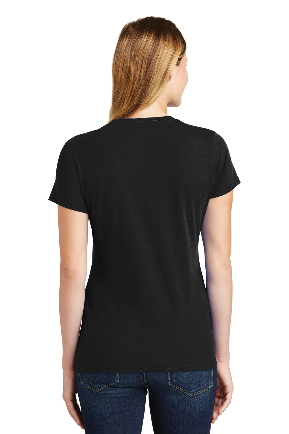 Port & Company LPC450 Womens Fan Favorite Short Sleeve Crewneck T-Shirt Black Back