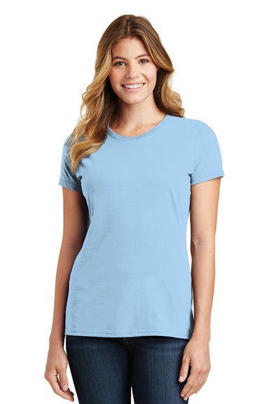 Port & Company LPC450 Womens Fan Favorite Short Sleeve Crewneck T-Shirt Light Blue Front