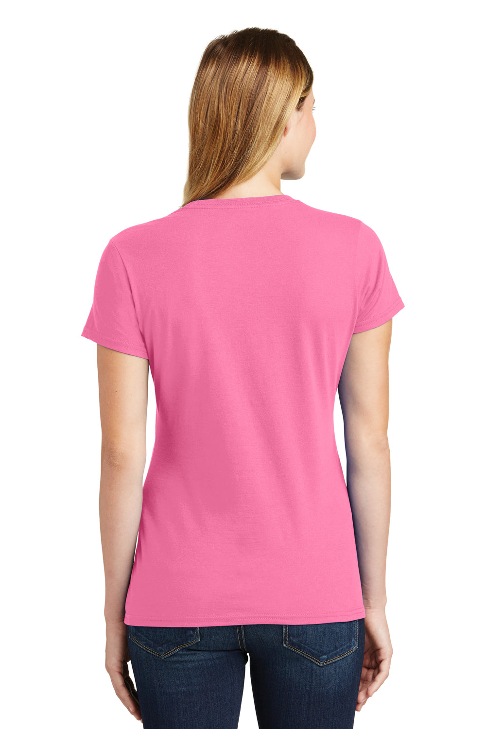 Port & Company LPC450 Womens Fan Favorite Short Sleeve Crewneck T-Shirt Pink Back
