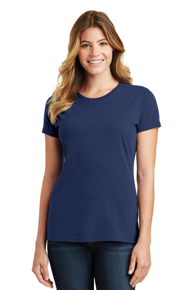 Port & Company LPC450 Womens Fan Favorite Short Sleeve Crewneck T-Shirt Navy Blue Front