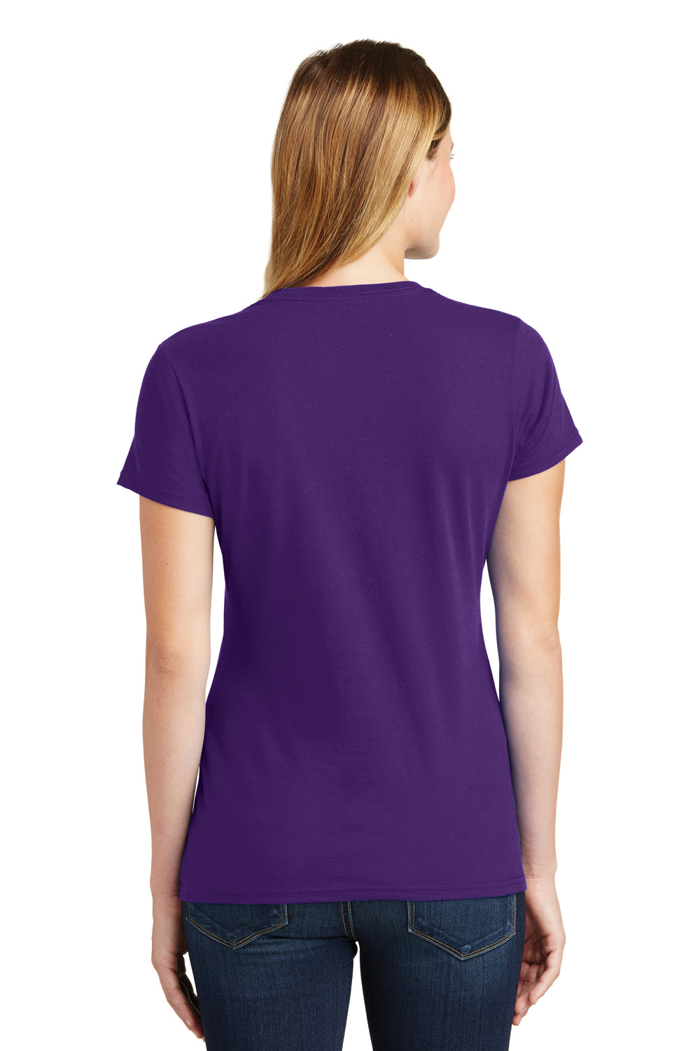 Port & Company LPC450 Womens Fan Favorite Short Sleeve Crewneck T-Shirt Purple Back