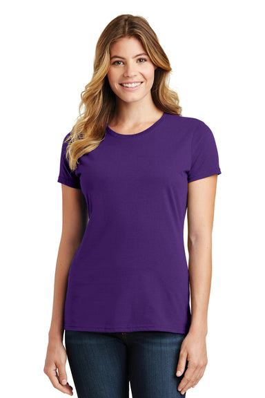 Port & Company LPC450 Womens Fan Favorite Short Sleeve Crewneck T-Shirt Purple Front