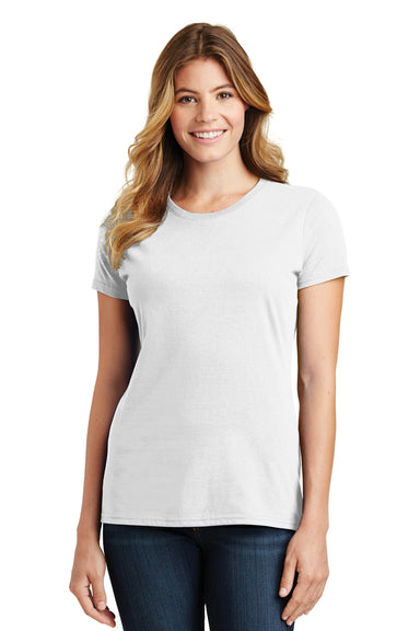 Port & Company LPC450 Womens Fan Favorite Short Sleeve Crewneck T-Shirt White Front
