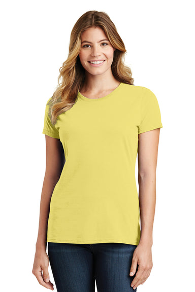 Port & Company LPC450 Womens Fan Favorite Short Sleeve Crewneck T-Shirt Yellow Front