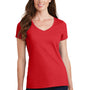 Port & Company Womens Fan Favorite Short Sleeve V-Neck T-Shirt - Bright Red
