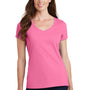 Port & Company Womens Fan Favorite Short Sleeve V-Neck T-Shirt - New Pink
