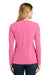 Port & Company LPC450VLS Womens Fan Favorite Long Sleeve V-Neck T-Shirt Pink Back