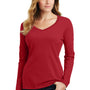 Port & Company Womens Fan Favorite Long Sleeve V-Neck T-Shirt - Team Cardinal Red