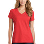 Port & Company Womens Fan Favorite Short Sleeve V-Neck T-Shirt - Heather Bright Red