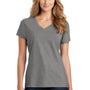 Port & Company Womens Fan Favorite Short Sleeve V-Neck T-Shirt - Heather Graphite Grey