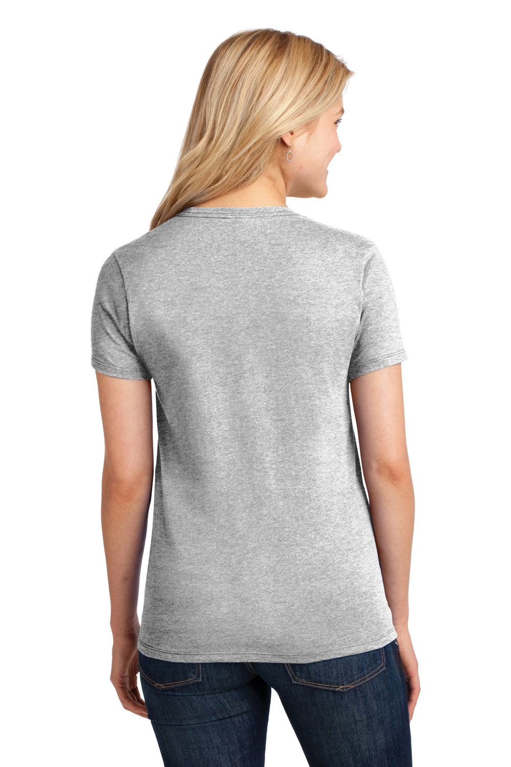 Port & Company LPC54 Womens Core Short Sleeve Crewneck T-Shirt Ash Grey Back