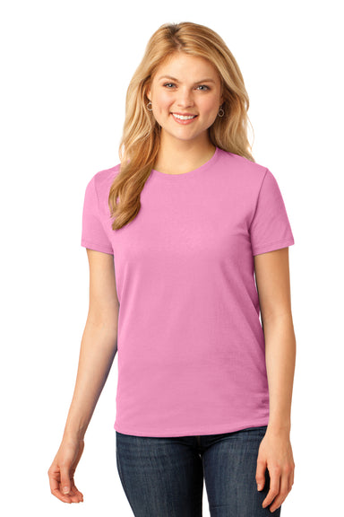 Port & Company LPC54 Womens Core Short Sleeve Crewneck T-Shirt Candy Pink Front