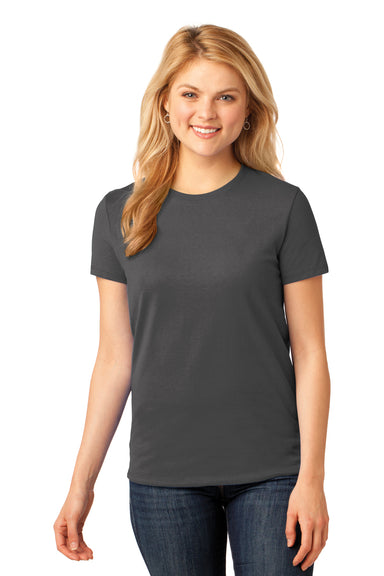 Port & Company LPC54 Womens Core Short Sleeve Crewneck T-Shirt Charcoal Grey Front