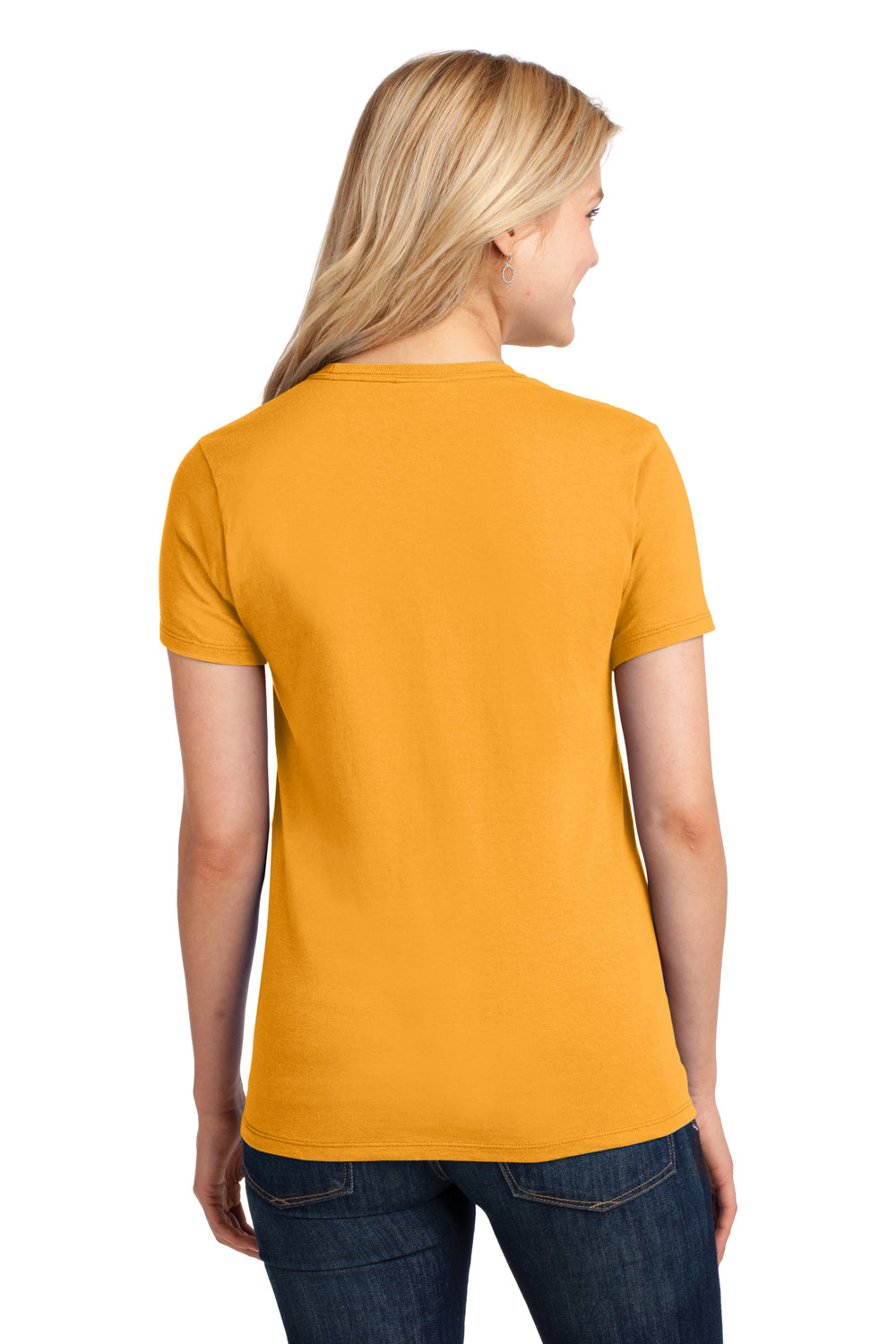 Port & Company LPC54 Womens Core Short Sleeve Crewneck T-Shirt Gold Back