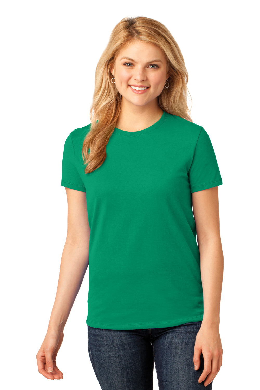Port & Company LPC54 Womens Core Short Sleeve Crewneck T-Shirt Kelly Green Front