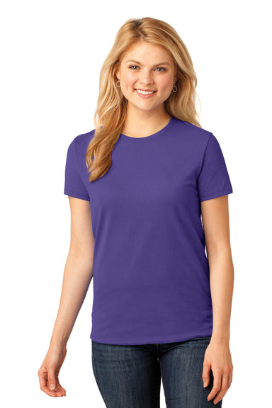 Port & Company LPC54 Womens Core Short Sleeve Crewneck T-Shirt Purple Front