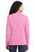 Port & Company LPC54LS Womens Core Long Sleeve Crewneck T-Shirt Candy Pink Back