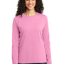 Port & Company Womens Core Long Sleeve Crewneck T-Shirt - Candy Pink