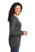 Port & Company LPC54LS Womens Core Long Sleeve Crewneck T-Shirt Charcoal Grey Side