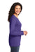 Port & Company LPC54LS Womens Core Long Sleeve Crewneck T-Shirt Purple Side
