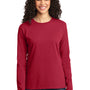 Port & Company Womens Core Long Sleeve Crewneck T-Shirt - Red