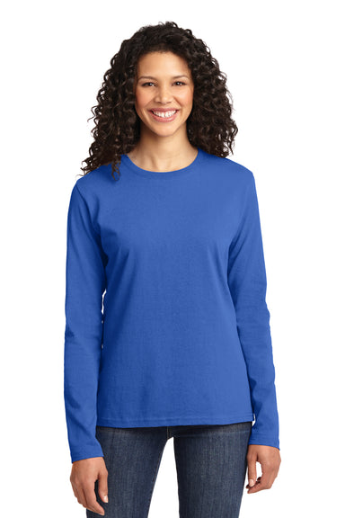Port & Company LPC54LS Womens Core Long Sleeve Crewneck T-Shirt Royal Blue Front