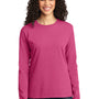 Port & Company Womens Core Long Sleeve Crewneck T-Shirt - Sangria Pink