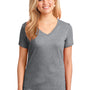 Port & Company Womens Core Short Sleeve V-Neck T-Shirt - Heather Grey