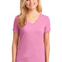 Port & Company Womens Core Short Sleeve V-Neck T-Shirt - Candy Pink
