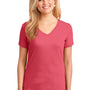 Port & Company Womens Core Short Sleeve V-Neck T-Shirt - Coral
