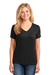 Port & Company LPC54V Womens Core Short Sleeve V-Neck T-Shirt Black Front