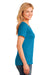 Port & Company LPC54V Womens Core Short Sleeve V-Neck T-Shirt Neon Blue Side