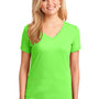 Port & Company Womens Core Short Sleeve V-Neck T-Shirt - Neon Green